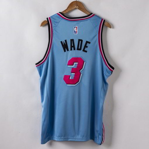 Dwyane Wade Miami Heat 2019-20 Vice Wave Blue Swingman Jersey back