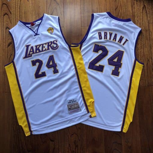 Kobe Bryant Los Angeles Lakers 2009-10 M&Ness White Jersey