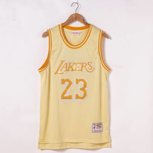 LeBron James #23 Los Angeles Lakers Hardwood Classics Golden Edition Jersey