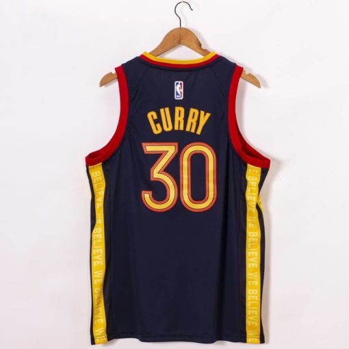 Stephen Curry Golden State Warriors Navy City Edition Oakland 2020-21 Jersey back