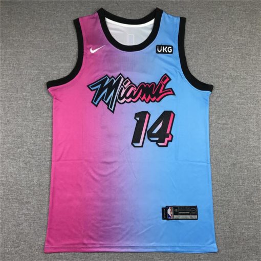 Tyler Herro #14 Miami Heat 2020-21 Blue Pink Rainbow City Jersey