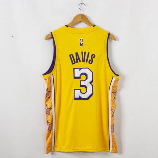 Anthony Davis #3 Los Angeles Lakers 2019-20 City Edition Swingman Gold Jersey back