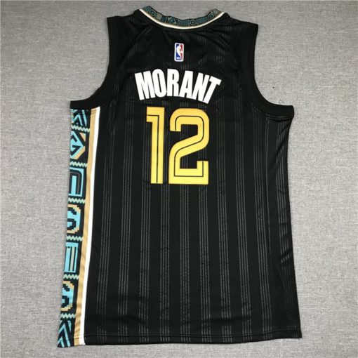 Ja Morant #12 Memphis Grizzlies 2021 Black City Edition Swingman Jersey back