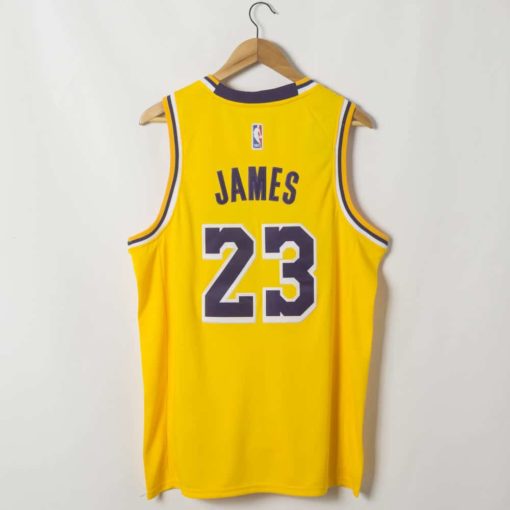 LeBron James Los Angeles Lakers 2019-20 Icon Swingman Gold Jersey back