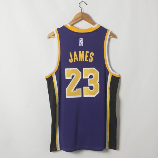 LeBron James Los Angeles Lakers Statement Swingman Purple Jersey back