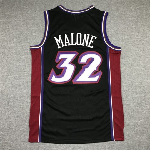 Karl Malone 32 Utah Jazz Black 1998-99 Hardwood Classics Jersey