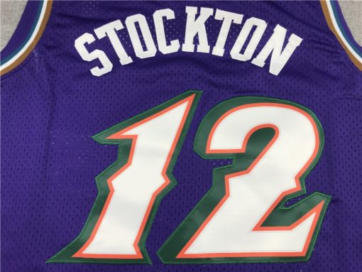 John Stockton 12 Utah Jazz 96-97 M&N Purple Jersey