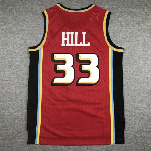 Grant Hill 33 Detroit Pistons 1990s Vintage Red Jersey