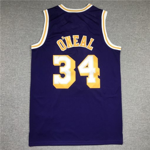 Shaquille O'Neal 34 Los Angeles Lakers 1996-97 M&N Purple Swingman Jersey