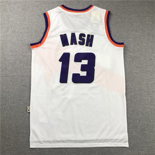 Steve Nash 13 Phoenix Suns White Throwback Jersey