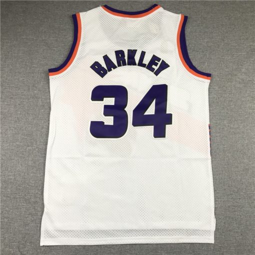 Charles Barkley 34 Phoenix Suns M&N White Home Throwback Jersey