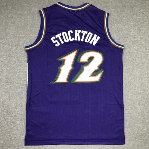 John Stockton 12 Utah Jazz 96-97 M&N Purple Jersey