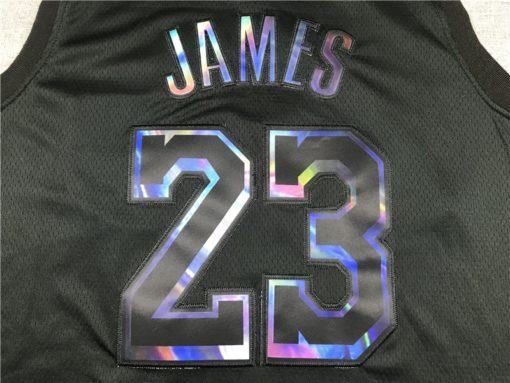 LeBron James 23 Los Angeles Lakers Black Iridescent HWC Collection Limited Jersey