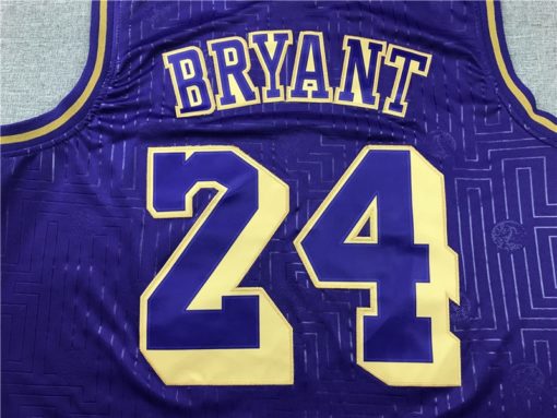 Kobe Bryant 24 Los Angeles Lakers 2020 CNY Purple Throwback Jersey