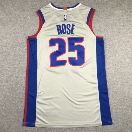 Derrick Rose 25 Detroit Pistons 2019-20 Gray Statement Jersey