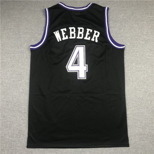 Chris Webber 4 Sacramento Kings Black/Purple Swingman Jersey