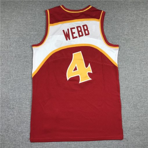 Spud Webb 4 Atlanta Hawks Road 1986-87 Swingman Red Jersey