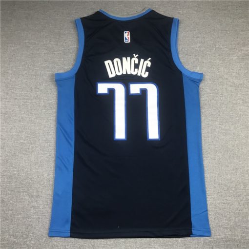 Luka Doncic 77 Dallas Mavericks Navy 2020-21 Earned Edition Jersey