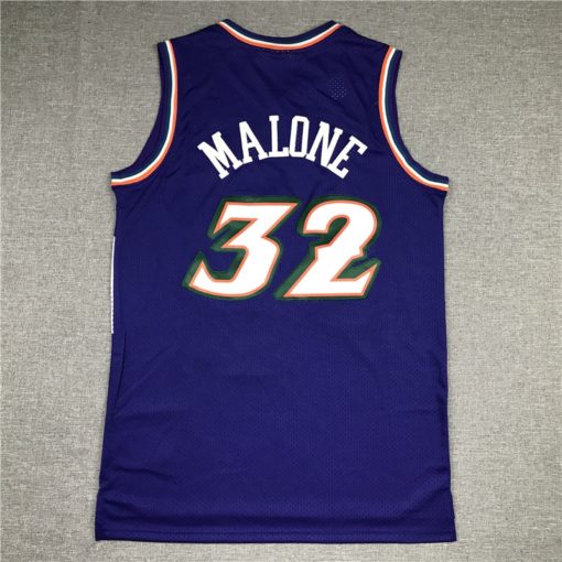 Karl Malone 32 Utah Jazz Purple Jersey