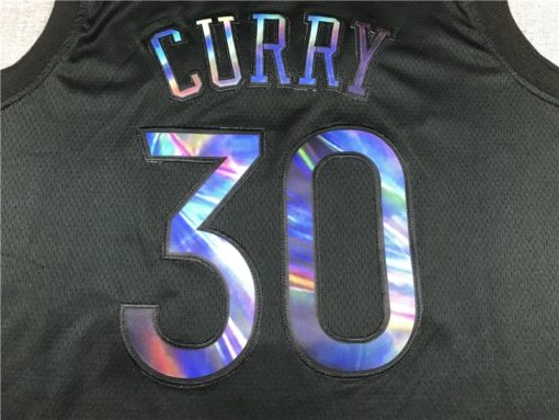 Stephen Curry 30 Golden State Warriors Iridescent Black 2021 HWC Jersey