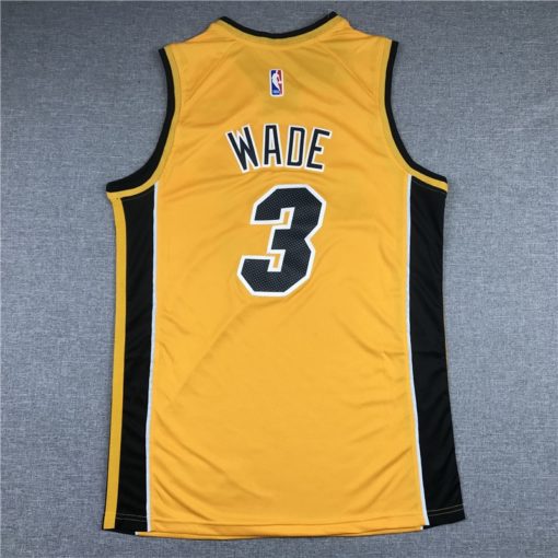 Dwayne Wade 3 Miami Heat 2021 Earned Yellow Jersey