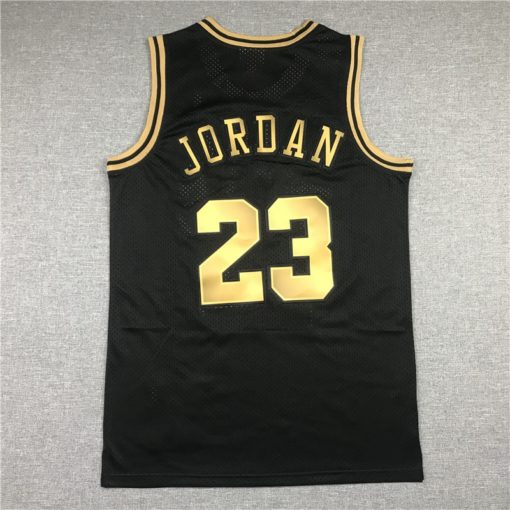 Michael Jordan 23 Chicago Bulls 1997-98 Black Gold Edition jersey