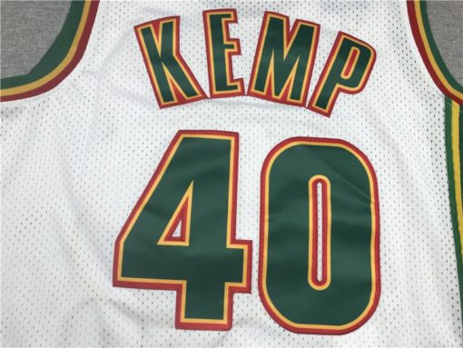 Shawn Kemp 40 Seattle SuperSonics White 1995-96 Hardwood Classics Jersey