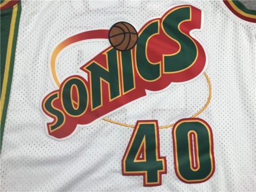 Shawn Kemp 40 Seattle SuperSonics White 1995-96 Hardwood Classics Jersey