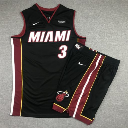 Dwyane Wade 3 Miami Heat 2018-19 Icon Black Jersey