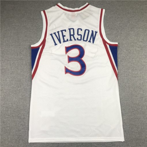 Allen Iverson 3 Philadelphia 76ers White 1996 Throwback Premium Jersey