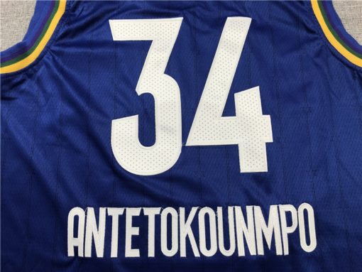 Giannis Antetokounmpo 34 Bucks Blue 2020 All-Star Game Eastern Jersey