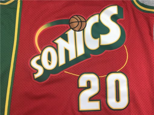 Gary Payton 20 Seattle Supersonics M&N Red HWC Jersey