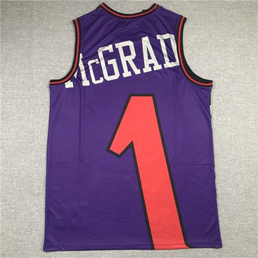 Tracy McGrady 1 Toronto Raptors Retro Team Big Face Purple Jersey