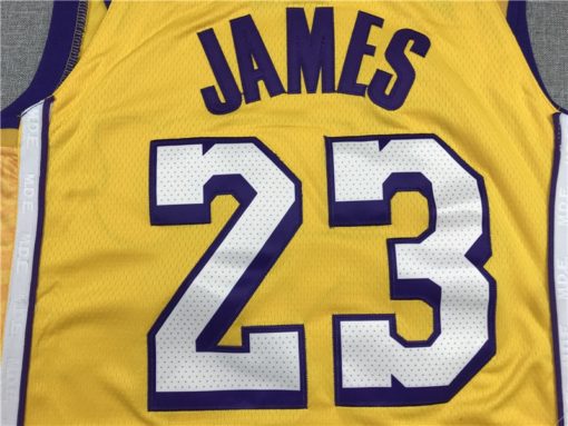 LeBron James 23 Los Angeles Lakers 2019-20 City Edition Swingman Yellow Jersey