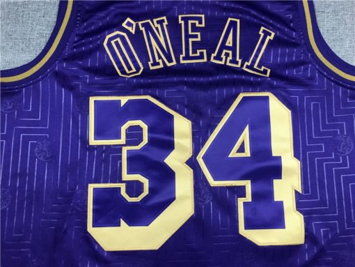 Shaquille O’Neal 34 Los Angeles Lakers 2020 CNY Purple Throwback Jersey