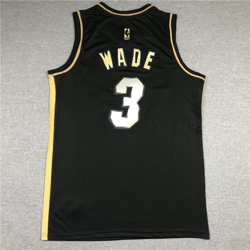 Dwyane Wade 3 Miami Heat 2021 Black Gold Edition Jersey