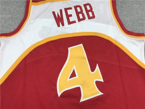 Spud Webb 4 Atlanta Hawks Road 1986-87 Swingman Red Jersey