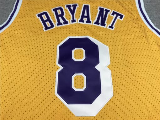 Kobe Bryant 8 Los Angeles Lakers 96-97 Yellow Jersey