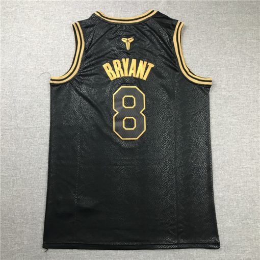 Kobe Bryant 8 Los Angeles Lakers Black Mamba Snakeskin Black Gold Jerseys