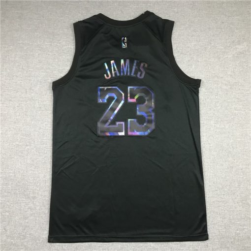 LeBron James 23 Los Angeles Lakers Black Iridescent HWC Collection Limited Jersey