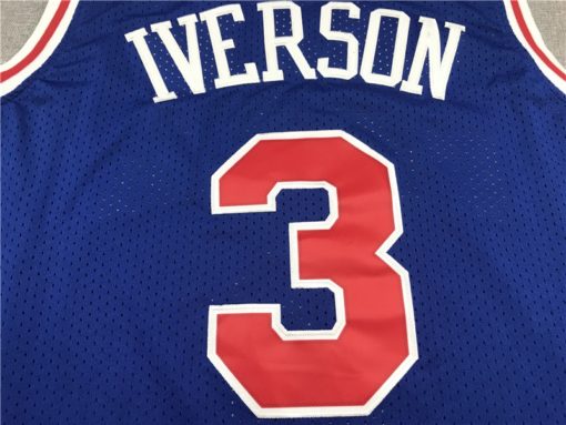 Allen Iverson 3 Philadelphia 76ers 10th Anniversary Blue Jersey