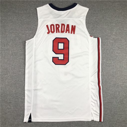 Michael Jordan 23 Dream Team 1992 USA Barcelona Olympic White Jersey