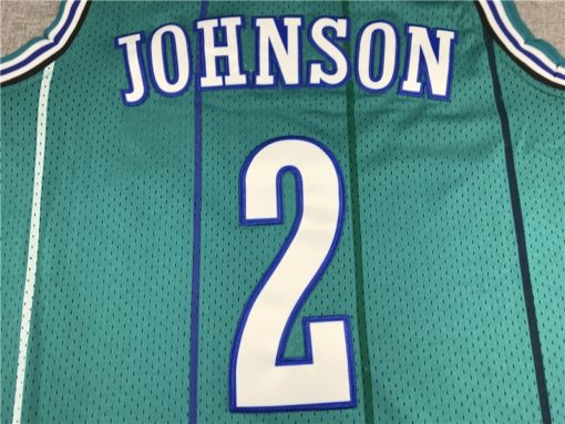 Larry Johnson 2 Charlotte Hornets M&N 92-93 Swingman Teal Jersey