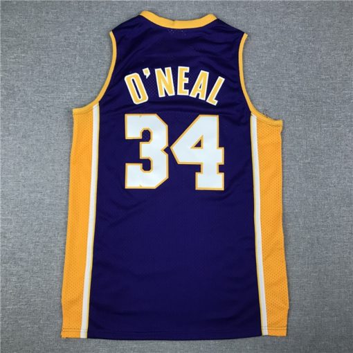 Shaquille O'Neal 34 Los Angeles Lakers 1999-20 Purple Retro Jersey