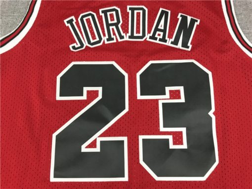 Michael Jordan #23 Chicago Bulls Red Old English Jersey