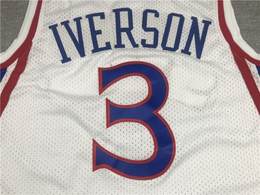 Allen Iverson 3 Philadelphia 76ers White 1996 Throwback Premium Jersey