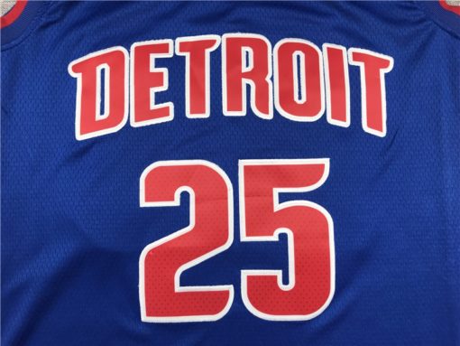 Derrick Rose 25 Detroit Pistons 2020 Blue Icon Edition Jersey