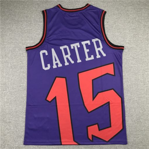 Vince Carter 15 Toronto Raptors Retro Team Big Face Purple Jerseys