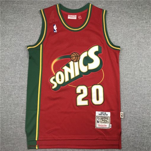 Gary Payton 20 Seattle Supersonics M&N Red HWC Jersey