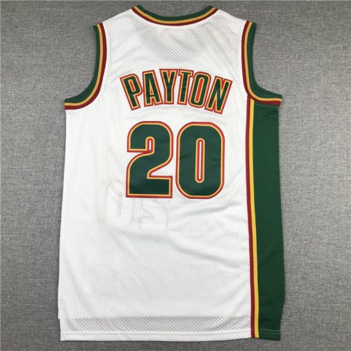 Gary Payton 20 Seattle Supersonics 95-96 White Throwback Jersey